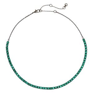 KATE SPADE • Green Rhinestone Shimmy Tennis Necklace